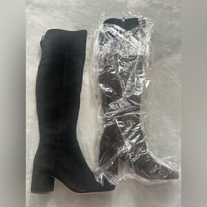Franco Sarto Kerri Over The Knee Suede Boots Black Heeled Women’s 7M
